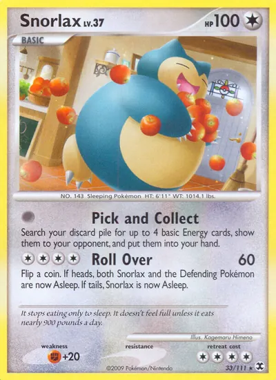 Snorlax - Rising Rivals - ilustração de Kagemaru Himeno