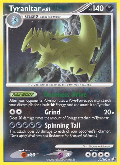 Tyranitar - Stormfront - ilustração de Kagemaru Himeno
