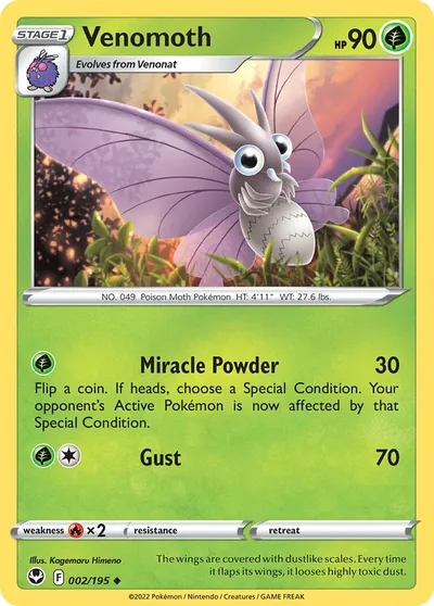 Venomoth - Tempestade Prateada - ilustração de Kagemaru Himeno