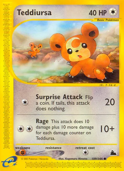 Teddiursa - Skyridge - ilustração de Kagemaru Himeno