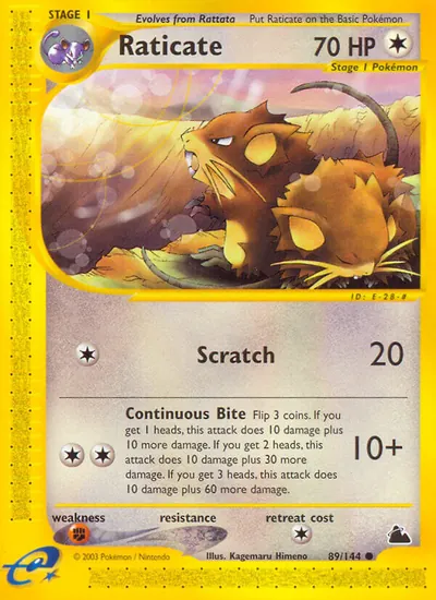 Raticate - Skyridge - ilustração de Kagemaru Himeno