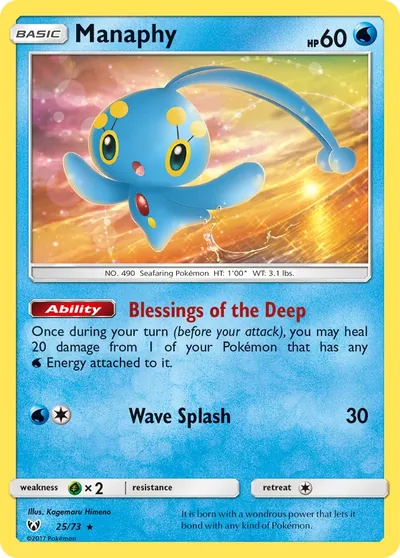 Manaphy - Lendas Luminescentes - ilustração de Kagemaru Himeno
