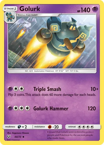 Golurk - Lendas Luminescentes - ilustração de Kagemaru Himeno