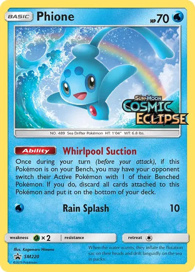 Phione - Promos de Sol e Lua - ilustração de Kagemaru Himeno