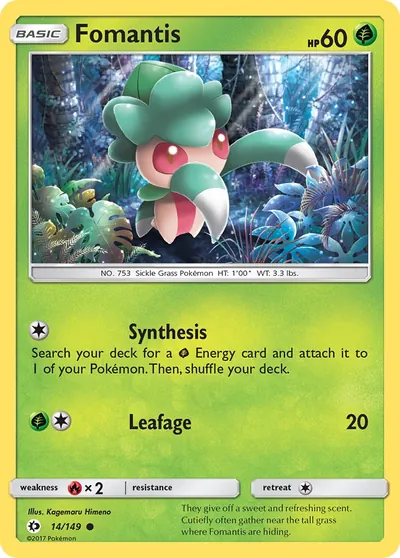 Fomantis - Sol e Lua - ilustração de Kagemaru Himeno