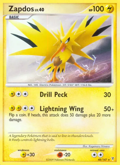 Zapdos - Supreme Victors - ilustração de Kagemaru Himeno