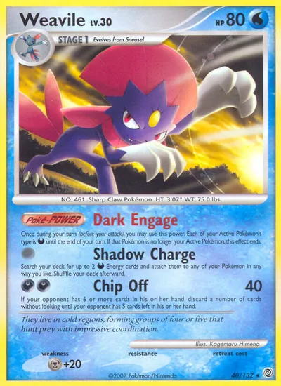Weavile - Maravilhas Secretas - ilustração de Kagemaru Himeno
