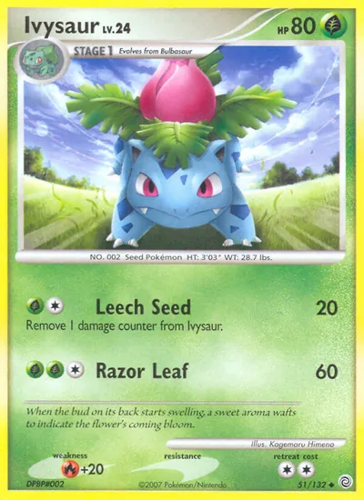 Ivysaur - Maravilhas Secretas - ilustração de Kagemaru Himeno