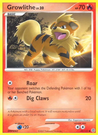 Growlithe - Maravilhas Secretas - ilustração de Kagemaru Himeno