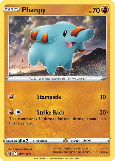 Phanpy - Promos de Espada e Escudo - ilustração de Kagemaru Himeno