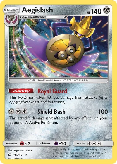 Aegislash - União de Aliados - ilustração de Kagemaru Himeno