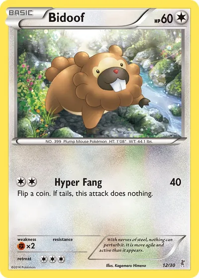 Bidoof - XY Trainer Kit: Bisharp - ilustração de Kagemaru Himeno