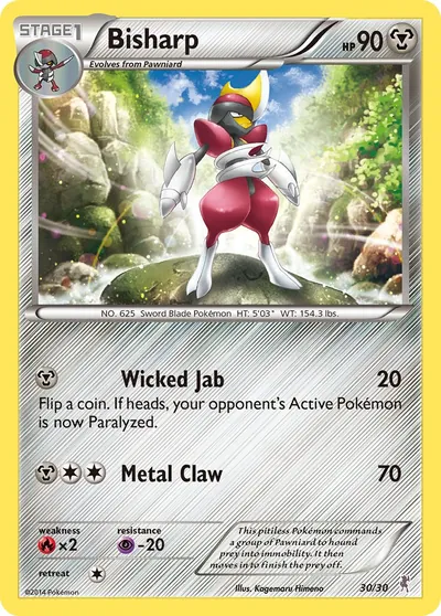 Bisharp - XY Trainer Kit: Bisharp - ilustração de Kagemaru Himeno