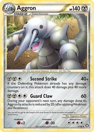 Aggron - Triunfante - ilustração de Kagemaru Himeno