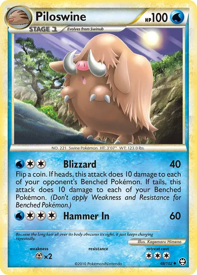 Piloswine - Triunfante - ilustração de Kagemaru Himeno