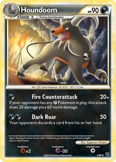 Houndoom - Destemido - ilustração de Kagemaru Himeno