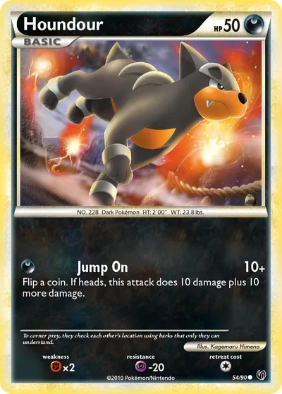 Houndour - Destemido - ilustração de Kagemaru Himeno