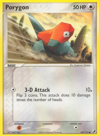Porygon - Unseen Forces - ilustração de Kagemaru Himeno