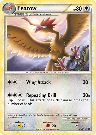 Fearow - Revelado - ilustração de Kagemaru Himeno