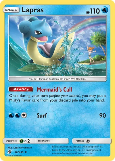Lapras - Sintonia Mental - ilustração de Kagemaru Himeno