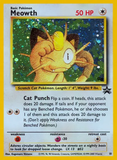 Meowth - Promos Black Star (Wizards) - ilustração de Kagemaru Himeno