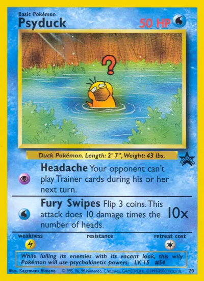 Psyduck - Promos Black Star (Wizards) - ilustração de Kagemaru Himeno
