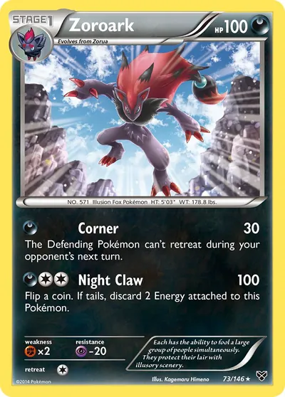 Zoroark - XY - ilustração de Kagemaru Himeno