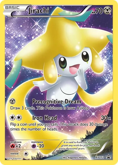 Jirachi - Promos de XY - ilustração de Kagemaru Himeno