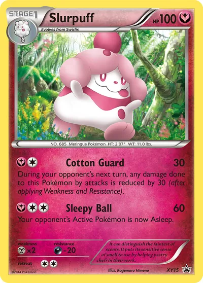 Slurpuff - Promos de XY - ilustração de Kagemaru Himeno