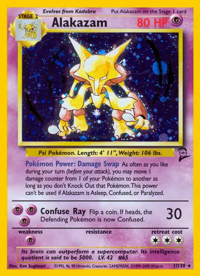 Alakazam - Base Set 2 - ilustração de Ken Sugimori