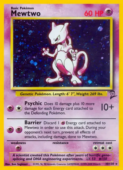 Mewtwo - Base Set 2 - ilustração de Ken Sugimori