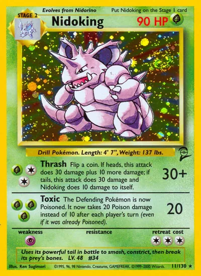 Nidoking - Base Set 2 - ilustração de Ken Sugimori