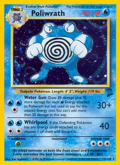 Poliwrath - Base Set 2 - ilustração de Ken Sugimori