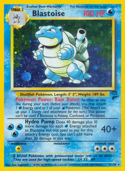 Blastoise - Base Set 2 - ilustração de Ken Sugimori