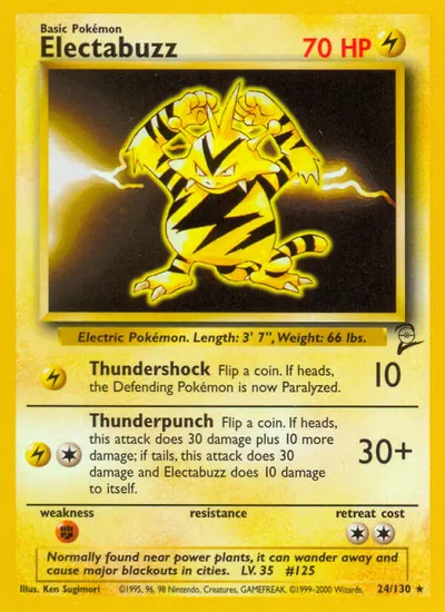 Electabuzz - Base Set 2 - ilustração de Ken Sugimori
