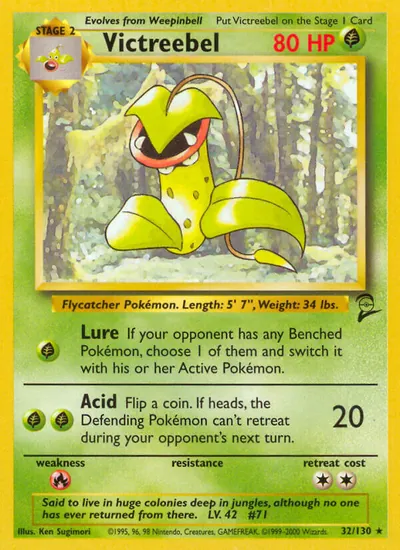 Victreebel - Base Set 2 - ilustração de Ken Sugimori