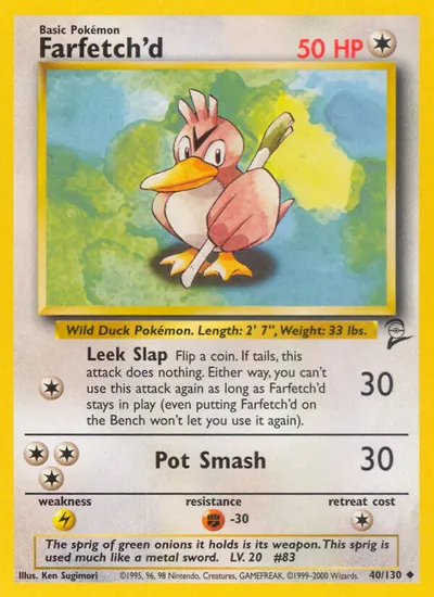 Farfetch'd - Base Set 2 - ilustração de Ken Sugimori