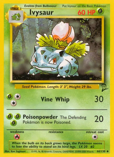 Ivysaur - Base Set 2 - ilustração de Ken Sugimori
