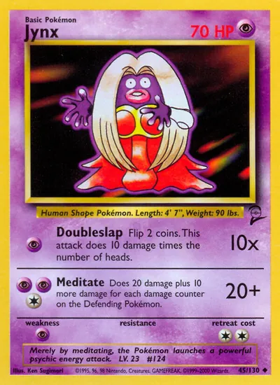 Jynx - Base Set 2 - ilustração de Ken Sugimori