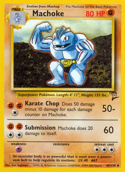 Machoke - Base Set 2 - ilustração de Ken Sugimori