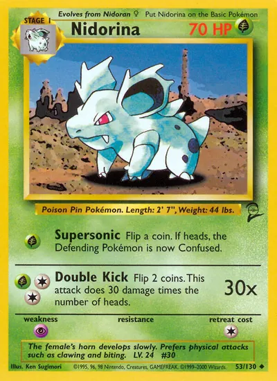 Nidorina - Base Set 2 - ilustração de Ken Sugimori