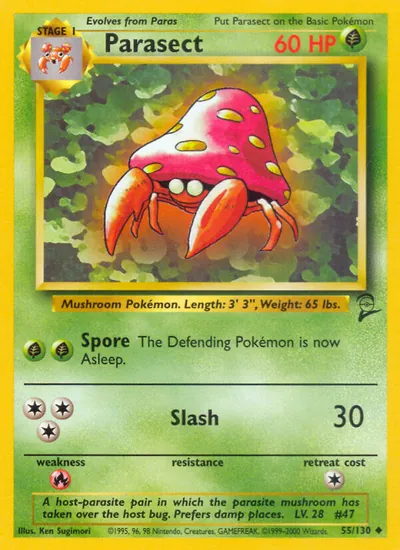 Parasect - Base Set 2 - ilustração de Ken Sugimori