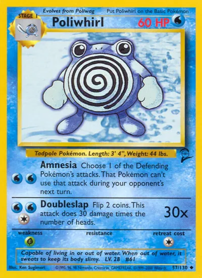 Poliwhirl - Base Set 2 - ilustração de Ken Sugimori