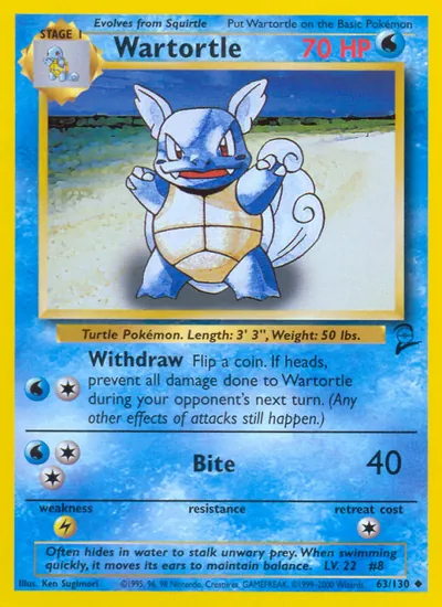 Wartortle - Base Set 2 - ilustração de Ken Sugimori