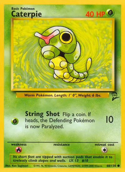 Caterpie - Base Set 2 - ilustração de Ken Sugimori
