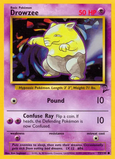 Drowzee - Base Set 2 - ilustração de Ken Sugimori