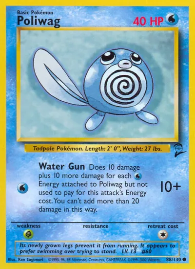 Poliwag - Base Set 2 - ilustração de Ken Sugimori