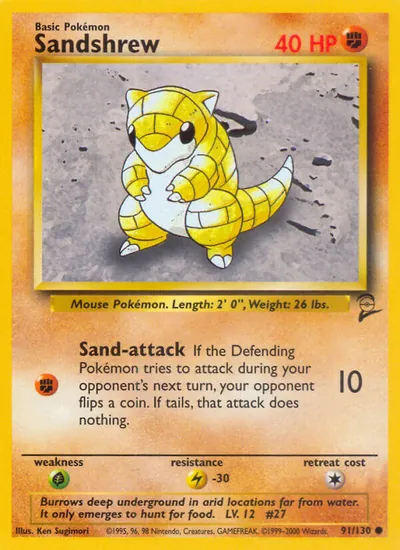 Sandshrew - Base Set 2 - ilustração de Ken Sugimori