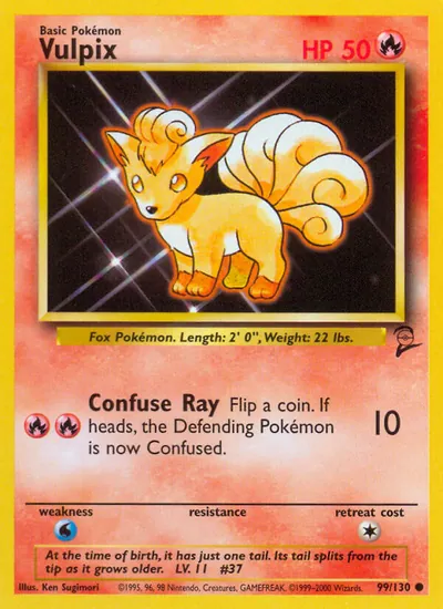 Vulpix - Base Set 2 - ilustração de Ken Sugimori