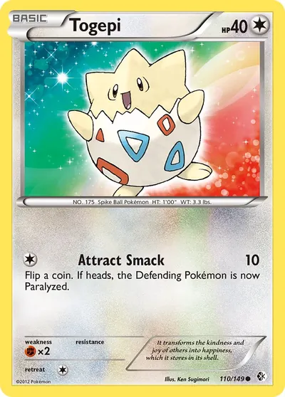 Togepi - Fronteiras Cruzadas - ilustração de Ken Sugimori